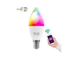 Lâmpada Led Smart Wifi E14 Rgbw Cct 2700-6500K 4.5W 380Lm Compatível com Tuya P4 NOUS