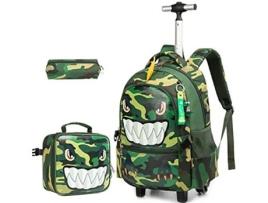 Mochila de Unicórnio Rolante com Rodinhas Conjunto FEGAR 2 de Bagagem de Estudante para Meninas Bolsa de Estudo