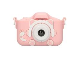 Câmera Digital de Foto e Vídeo CP X5 Kids Hd 1080P com Capa de Borracha Slot para Cartão Microsd 2 '' Lcd Pink Cat