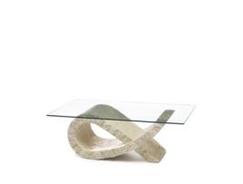 Fiocco Mesa de Centro 120 X 70 Transparente em Vidro Temperado Branco STONES