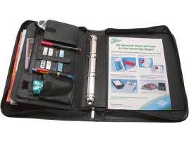 Pasta Organizacional WEDO Din A4 Couro Artificial Granulado Preto