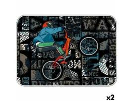 Tapete de Rato BITS&BOBS Cross Multicolor PVC 47 x 33 cm Sobremesa (2 Unidades)