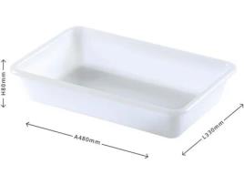 Bandeja de Plástico Bacia de Plástico Retangular Bandeja de Armazenamento Cor Branca Tamanho 4: 480X330X80 COMFORT HOUSE