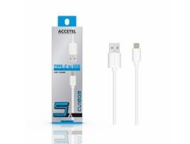Cabo ACCETEL Type-C Cu-1608 para Xiaomi Redmi 10C RápidaVelocidade de Carregamento. 1M. 5A. 24W (Branco)