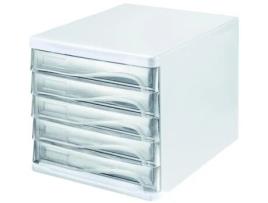 Caixa Gaveta HELIT Onda 5 Gavetas Branco/Verde-