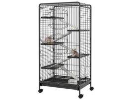 Gaiola para Roedores Metal e PP cor Preto 64x43 PAWHUT 5x131 cm
