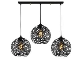 Candeeiro Suspenso Siena In Metal Preto 75 X 25 X 115 Cm EPIKASA