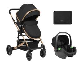 Carrinho de Bebé 3 em 1 com Assento Transformável Amaia Preto 2024 KIKKABOO