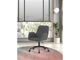 Cadeira de Estudo HISPANOHOGAR Mael Tecido Cinzento Mesclado com Rodas 82-90X61X64 Cm