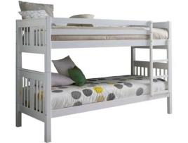 Beliche MUEMUE de madeira branca 90x190cm