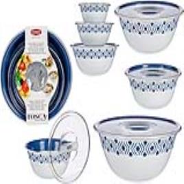Tigela Tosca Azul Plástico (3 Peças)