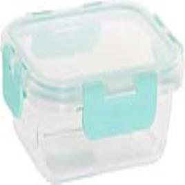 Lancheira  ? Silicone Vidro de Borosilicato Celeste (16 x 11.5 x 5.5 cm)