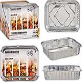 Jogo de Bandejas Alumínio Retangular (4 pcs) (20,5 x 5 x 31,3 cm)