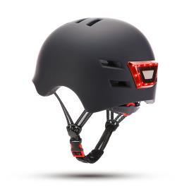YOUIN Capacete para Bicicleta ou Trotinete, Tamanho L, Leds Frontais e Traseiros, Preto