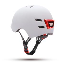 YOUIN Capacete para Bicicleta ou Trotinete, Tamanho L, Leds Frontais e Traseiros, Branco