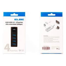 Hub USB 4 Portas 3.0 ELBE Preto