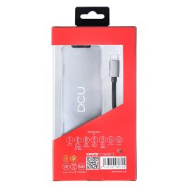 Dcu Tecnologic Hub Usb C To Hdmi + 3 Usb 3.0 + Rj45 + Card Reader + Pd + Jack 3.5mm One Size Silver