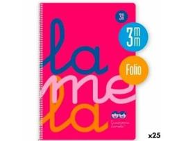 Caderno LAMELA Cuadrovía Cor de Rosa Fluorescente Din A4 80 Folhas 21,5 x 31,5 cm 5 Peças (25 Unidades)