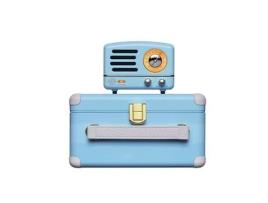 Alto-Falante Bluetooth Vintage MUZEN Otr com Funções Fm-Aux Alto-Falante Portátil de Conexão Sem Fio de Áudio de 5 Watts 1000 Mah Azul