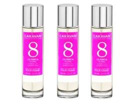 3X Perfume Feminino Nº8 150Ml CARAVAN