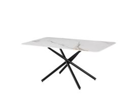 Mesa de Jantar Fixa com Acabamento em Mármore 180Cm Branco SALDOSYSTOCKS