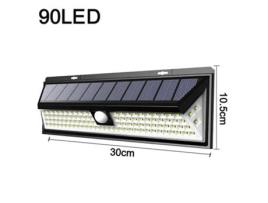 Luz de parede solar do sensor de movimento exterior da segurança, 1 pacote, preto