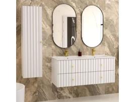 Móvel de Lavatório Duplo com Pedestal Izae White 120Cm PETITS-MEUBLES