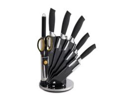 Conjunto de Facas com Revestimento Antiaderente de 8 Peças e Suporte ROYALTY LINE RL-BLK8-W