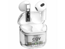 Auriculares Sem Fios com Estojo de Carregamento CGV URBAN GHOST (Branco - Sem Fios)