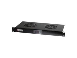 Techly Rack Ventilador Gaveta com 2 Ventiladores Termostato Preto Ral 9005 1U 19 ICINTRACOM
