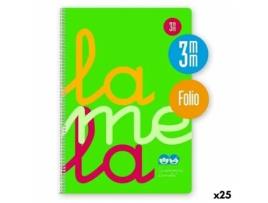 Caderno LAMELA Cuadrovía Verde Fluorescente Din A4 80 Folhas 21,5 x 31,5 cm 5 Peças (25 Unidades)