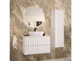 Móvel de Lavatório Individual de 80 Cm com Pedestal Izae Branco PETITS-MEUBLES