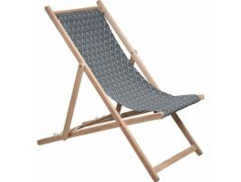 Ligstoel JARDIN PRIVE Castanho Cinzento 132 x 55 x 35 cm madeira de faia