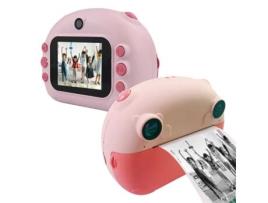 Câmara de Impressão Instantânea KLACK para Crianças Brinquedo para Crianças para Impressão Direta de Fotografias Rosa