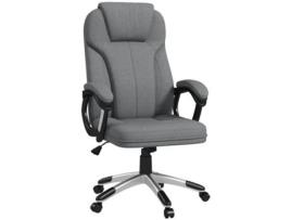 Cadeira de Escritório Espuma VINSETTO  Metal e Linho PU cor Cinza 66x75x110-120 cm