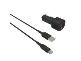 Carregador Isqueiro Automóvel Qc Usb Usba GREENE Polímero Preto