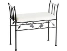 Banqueta UNIMASA Preto (Metal e Algodão - 68 x 64 x 30 cm)