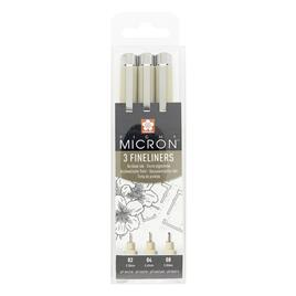 SAKURA Marcador Fine Liners Pigma Micron™, 0,2, 0,4 e 0,8 mm, Tinta Preta