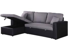 Sofá HABITAT ET JARDIN Alain  (221 x 145 x 85 cm - Cinzento/Preto - Linho - Lugares: 3)