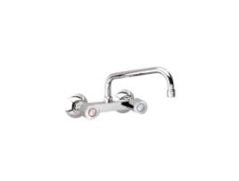 Torneira de Parede Bimando para Cozinha com Bico Alto Inclinado Cromado Série Eco RAMON SOLER