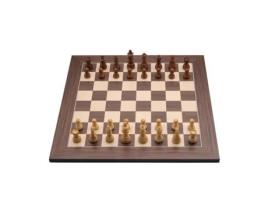 Jogo de Xadrez Luxo ENGELHART Madeira Incrustada de Bordo e Nogueira Peças Esculpidas Marrom/Natural