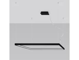 Candeeiro de Teto Led SOLLUX (Aluminio -  Nelya L - Preto - 4000K)