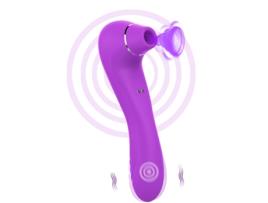 Bastão de Massagem Vibratório com Sucção Masturbador Feminino com Descarga Recarregável FPSP