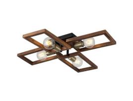 Candeeiro de Teto Como In Metal Madeira Dourado Preto Madeira 70 X 66 X 12 Cm EPIKASA