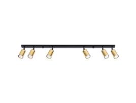 Luminárias de Teto Winx de Aço Ouro Preto 18.5X118X6Cm SOLLUX LIGHTING
