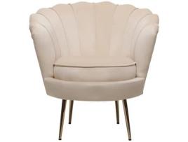 Sillón de terciopelo ''Floria'' - 75 x 68 x 77,5cm - Beige
