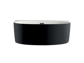 Belina Belina Banheira Semi-Ilha Banheira de Parede Design e Elegante Forma Arredondada Acrílico Resistente e Durável Preto