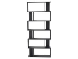 Estante de Livros REBECCA MOBILI Anemone Preto 190X60X24 Cm