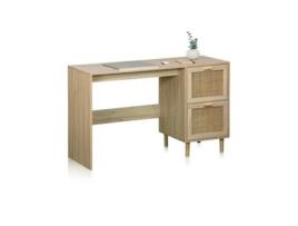 Mesa de Estudo Fabricada Pino Rattan 120 X 75 X 48 Cm DUEHOME