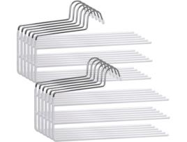 Cabides para Calças Metálicos Cabides Brancos com 3 Níveis para Pendurar COM-FORT HOUSE